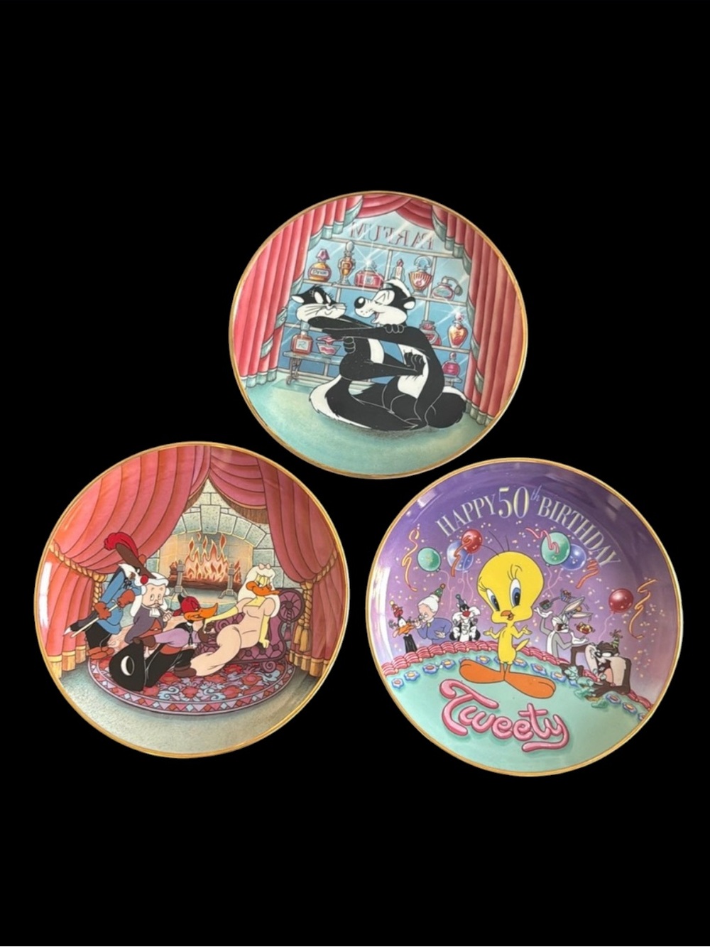 LOONEY TUNES LIMITED EDITION PLATE SET OF 3 NUMBERED COLLECTIBLE